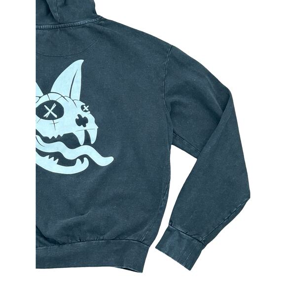 Love Joy Metal Heart Distressed Black Hoodie Large - Picture 7 of 7